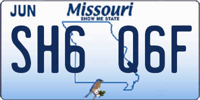 MO license plate SH6Q6F