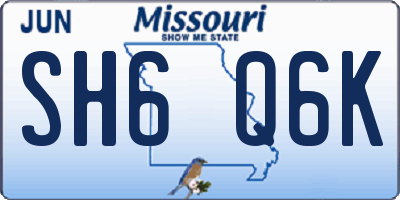 MO license plate SH6Q6K
