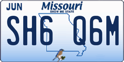 MO license plate SH6Q6M