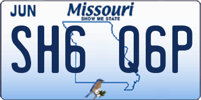 MO license plate SH6Q6P