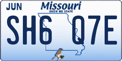 MO license plate SH6Q7E