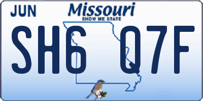 MO license plate SH6Q7F