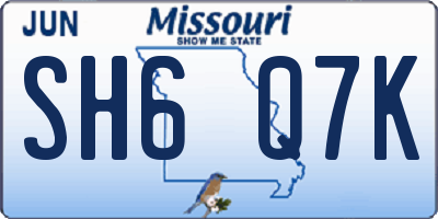 MO license plate SH6Q7K
