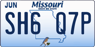 MO license plate SH6Q7P
