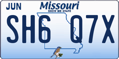 MO license plate SH6Q7X