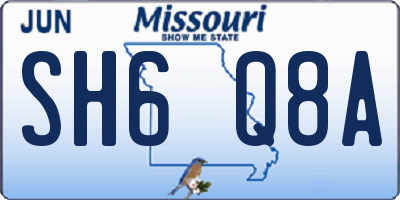 MO license plate SH6Q8A