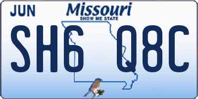 MO license plate SH6Q8C