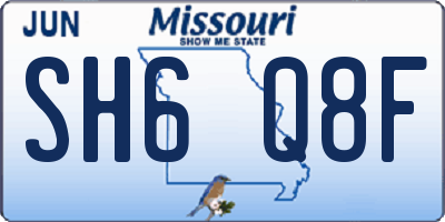 MO license plate SH6Q8F
