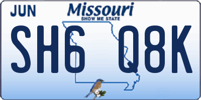 MO license plate SH6Q8K