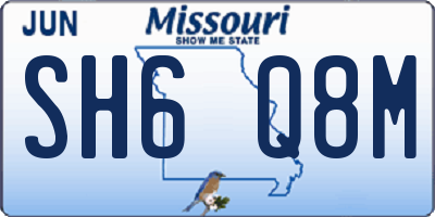 MO license plate SH6Q8M