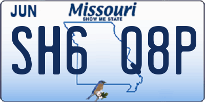 MO license plate SH6Q8P
