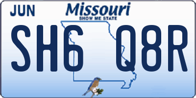 MO license plate SH6Q8R