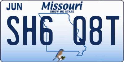 MO license plate SH6Q8T