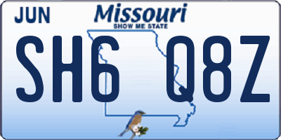 MO license plate SH6Q8Z