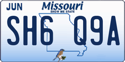 MO license plate SH6Q9A