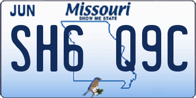 MO license plate SH6Q9C