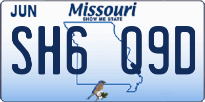 MO license plate SH6Q9D