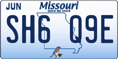 MO license plate SH6Q9E
