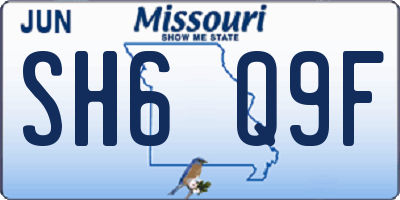 MO license plate SH6Q9F