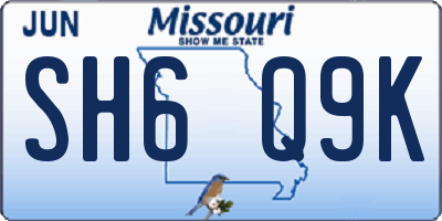 MO license plate SH6Q9K