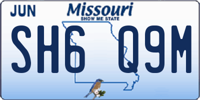 MO license plate SH6Q9M