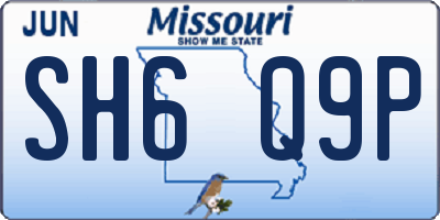 MO license plate SH6Q9P