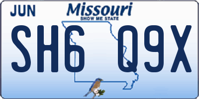 MO license plate SH6Q9X