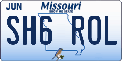 MO license plate SH6R0L