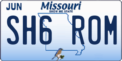 MO license plate SH6R0M