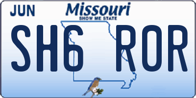 MO license plate SH6R0R