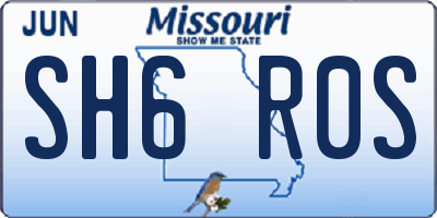 MO license plate SH6R0S