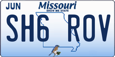 MO license plate SH6R0V