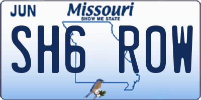 MO license plate SH6R0W