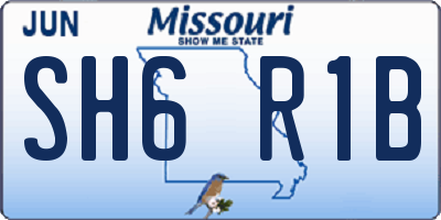 MO license plate SH6R1B