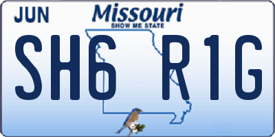 MO license plate SH6R1G