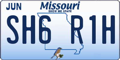 MO license plate SH6R1H