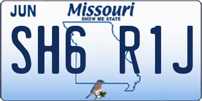 MO license plate SH6R1J