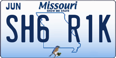 MO license plate SH6R1K