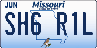 MO license plate SH6R1L