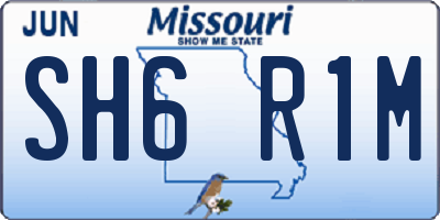 MO license plate SH6R1M