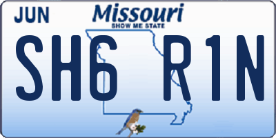 MO license plate SH6R1N