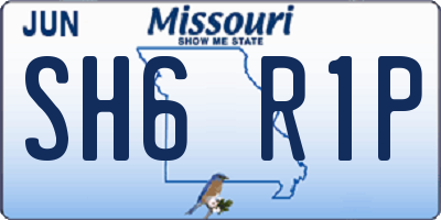 MO license plate SH6R1P
