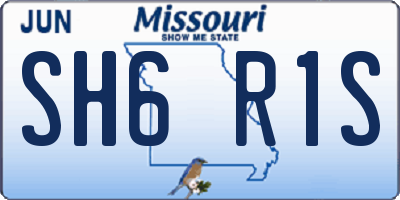 MO license plate SH6R1S