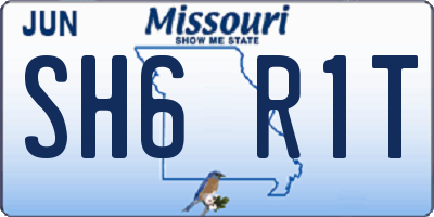 MO license plate SH6R1T
