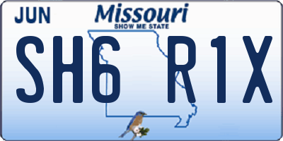 MO license plate SH6R1X