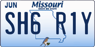 MO license plate SH6R1Y