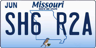 MO license plate SH6R2A