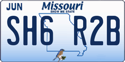 MO license plate SH6R2B