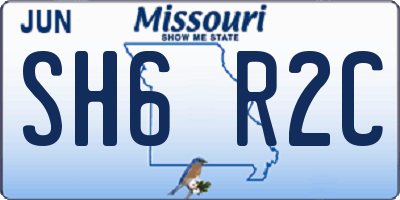 MO license plate SH6R2C