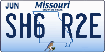 MO license plate SH6R2E